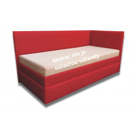 Váľanda SIMONA - poťah: vento biele /Flash 8 červená