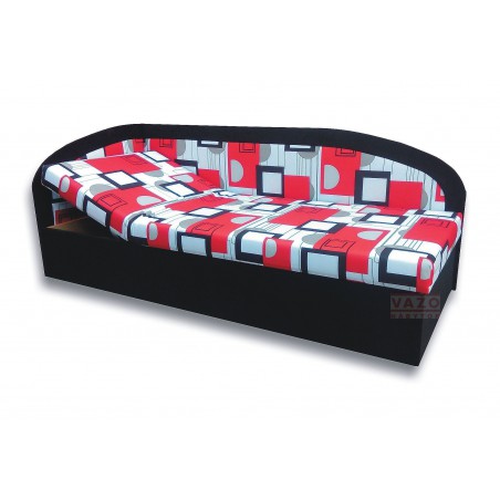 Váľanda KAMILA - ľavá strana, poťah: Otawa 1A/Vento 80 čierna