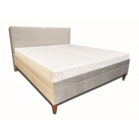 Posteľ MELISA (bez matracov, s roštami a úložným priestorom) - Poťah: Magic Velvet svetlosivá 2240-P128 + 2240 