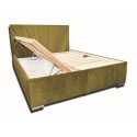 Posteľ VALERY - poťah Tiffany 9 Olivová - matrac na drevenom latkom rošte - otváranie zboku
