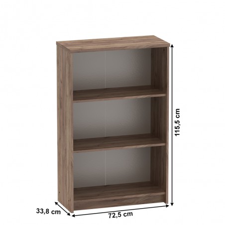 Kancelársky nábytok JOHAN 2 NEW - 03 regál nízky, Kraft dunkel/Biela - rozmery