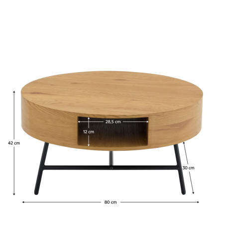 Konferenčný stolík Tarmon, dub/čierna